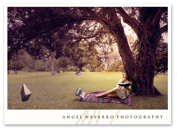 High School Senior Photo of Teen Reading