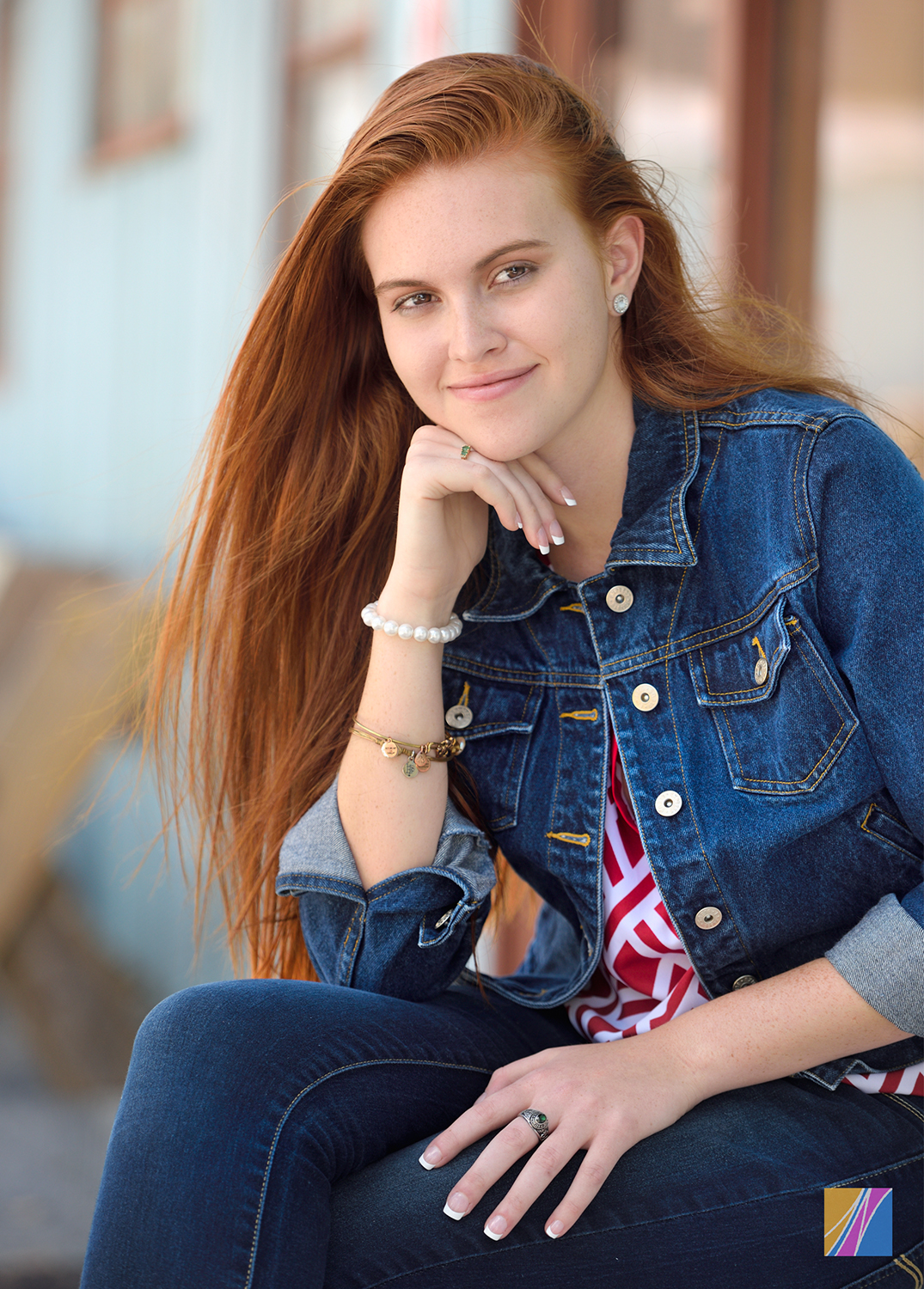 High School Senior Wearing Denim Outfit Picture