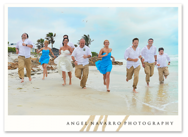 Wedding Party Running and Laughing
