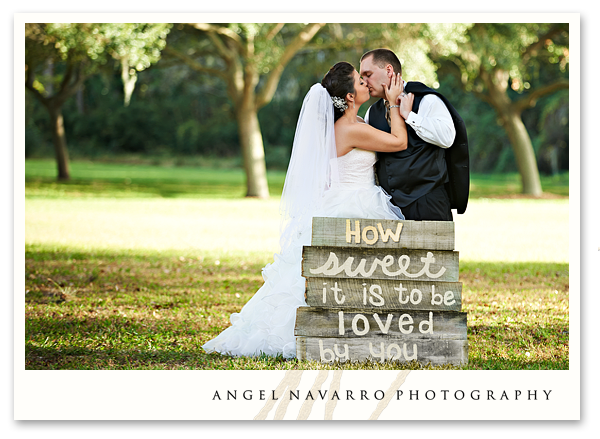 Wedding Couple with Funny Sign