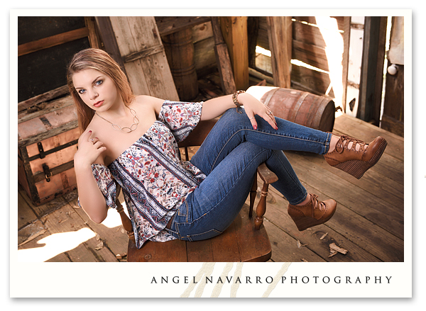 Kool Senior Picture Girl Posed in Chair