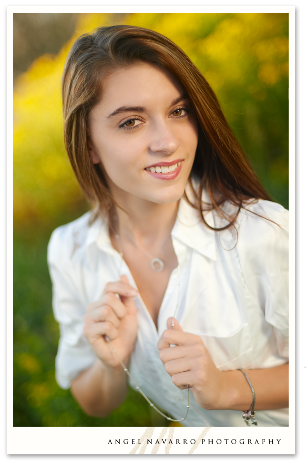 Outdoor Portrait in an Open Field with Yellow Flowers