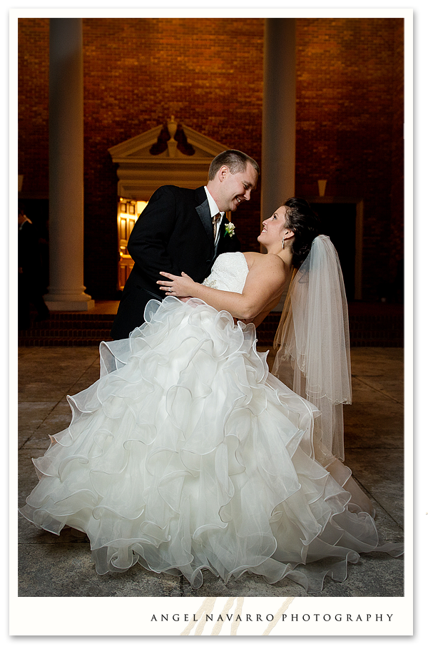 Great picture of bride and groom.