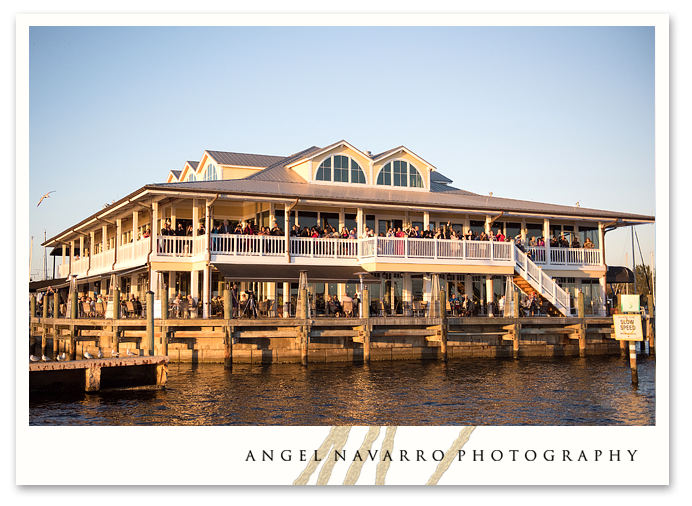 Regatta Point Marina Cheers Wedding Couple