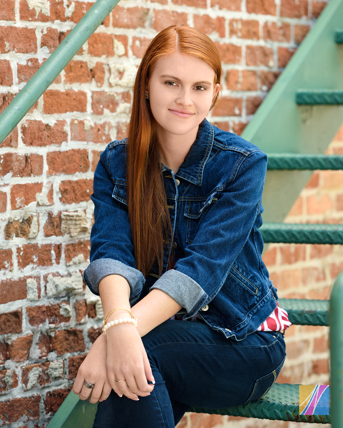 HS Senior Posed Sitting on Steps