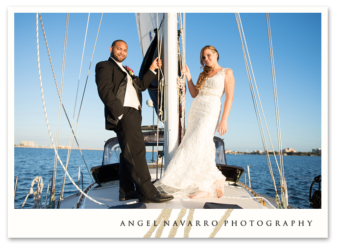 Scenic Wedding Couple on Boat Ride