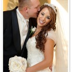 A great-looking wedding picture of the bride and the groom outdoors before their reception.