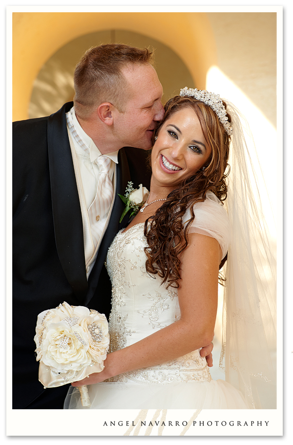 A great-looking wedding picture of the bride and the groom outdoors before their reception.