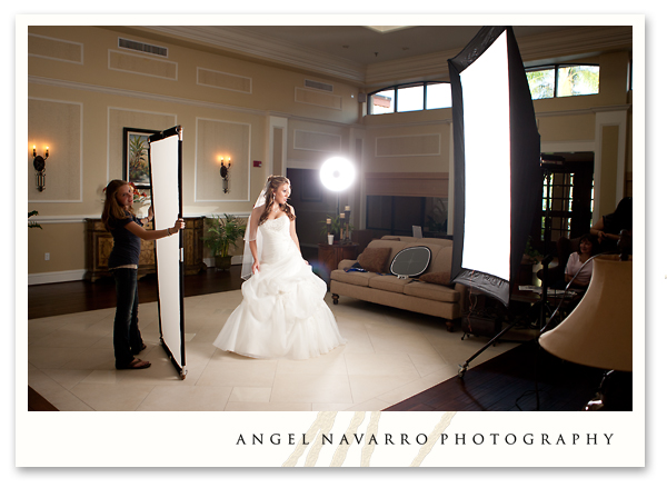 The setup for Andrea's bridal picture.