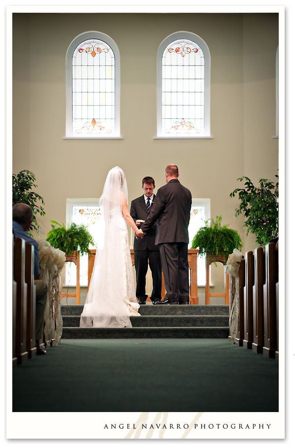 Bride and groom at the altar