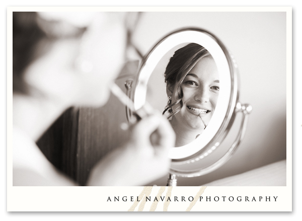 Fun picture of bride getting ready.