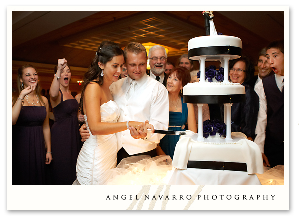 Cutting of the cake Above Brian and Jessica cut their wedding before 