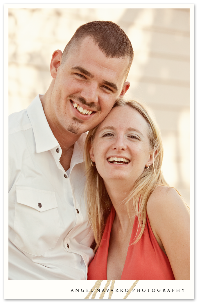 Close-up picture of engaged couple in Sarasota.