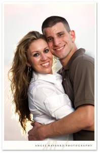 Engagement photo at twilight.