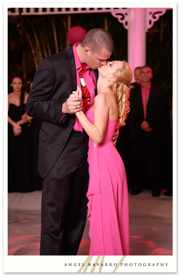 First dance and kiss at their reception.