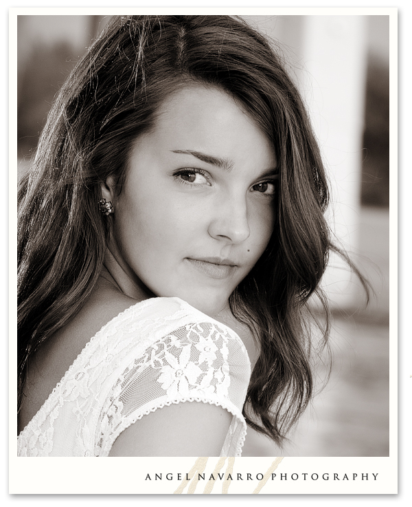 Stylish Black and White Picture of a High School Senior Girl