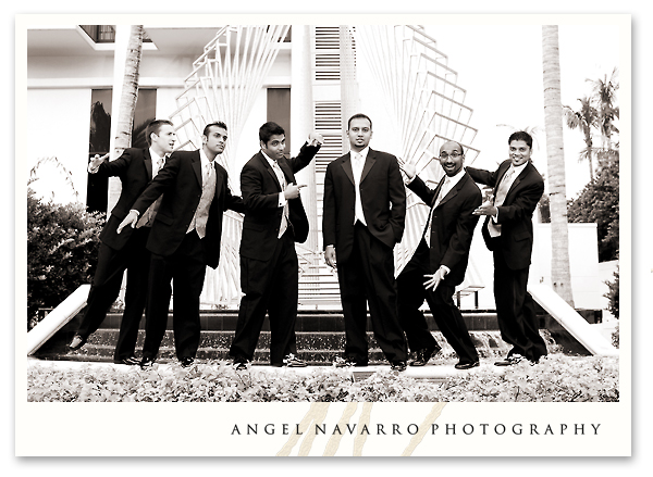 Photograph of groomsmen at the Hyatt in Sarasota.