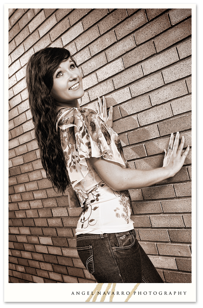 A stylish high school senior picture of a beautiful young lady.
