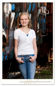 High School Senior Girl in Front of an Old Train