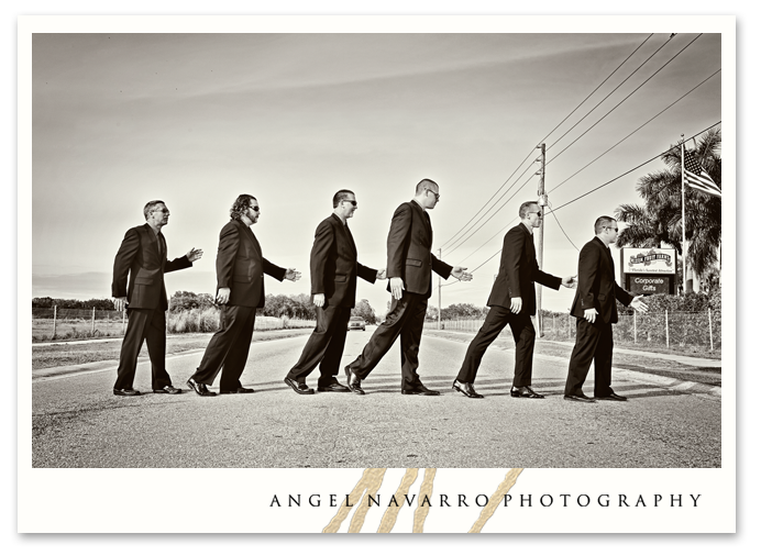 Classical groomsmen picture from the 70s.