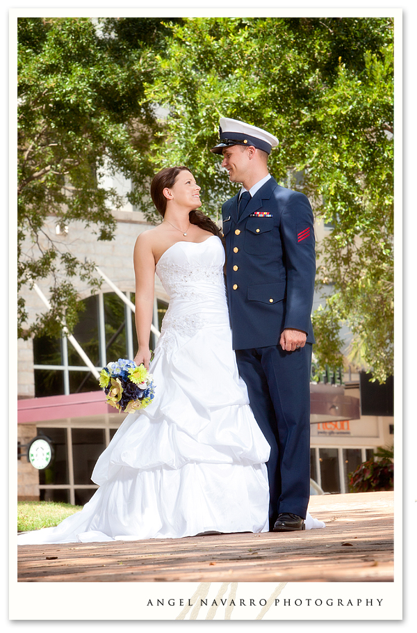 Outdoor military wedding portraits