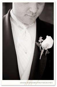 A nice close-up of the groom's boutonniere.