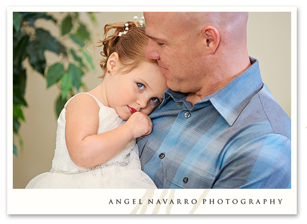 A picture of the cutest little bridesmaid at the wedding.