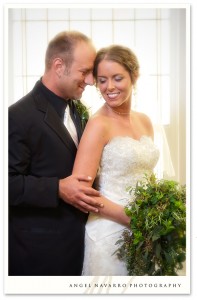 Wedding portrait of bride and groom